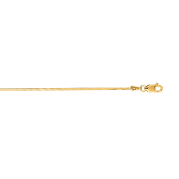 14K Yellow Gold 0.98mm Octagonal Snake 20 Chain with Lobster Lock